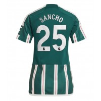 Manchester United Jadon Sancho #25 Fotballklær Bortedrakt Dame 2023-24 Kortermet